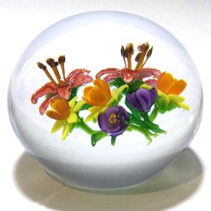 Lily, Daffodil & Crocus Spring Bouquet Paperweight